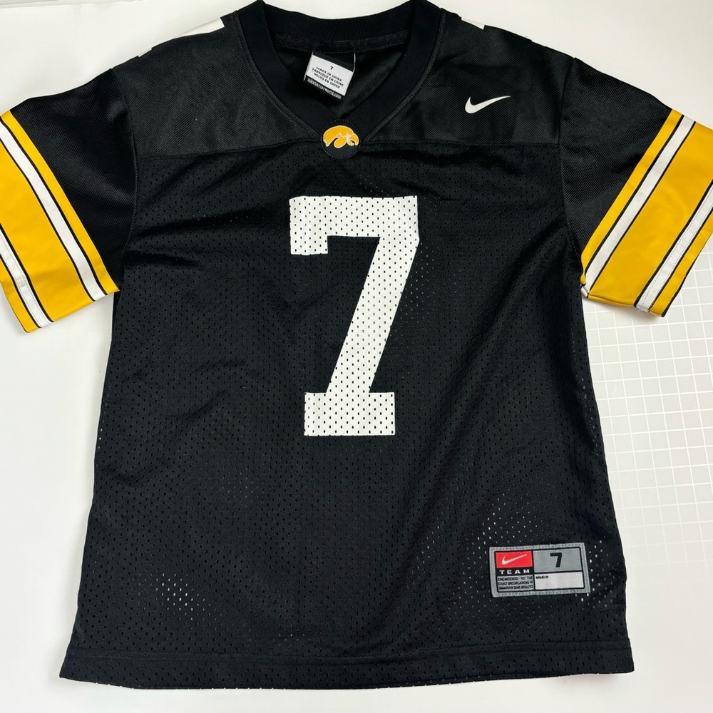 Nike brand Iowa Hawkeyes football jersey, kids size 7